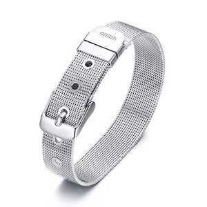 Vnox Men's Watch Band Link Strap Bracelets for Women 12/18 MM Wide Stainless Steel Mesh pulsera masculina Adjustable Length